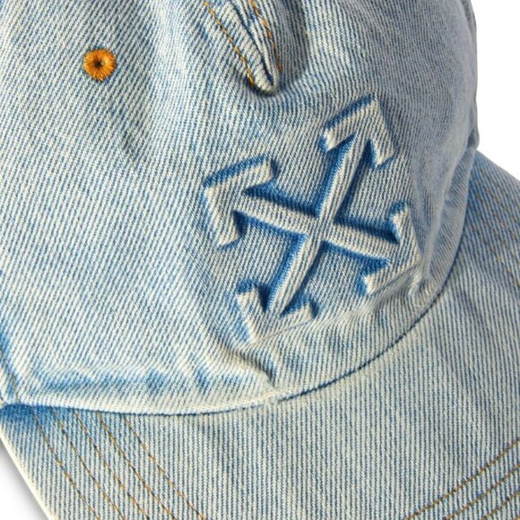 NWT360 Off-White Distressed Denim Arrows Colored Baseball Cap in Grey - Picture 5 of 16